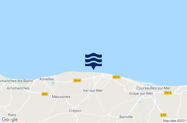 Mappa delle maree di Ver-sur-Mer, France