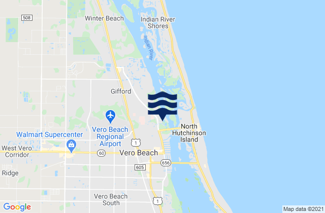 Mappa delle maree di Vero Beach Pier, United States