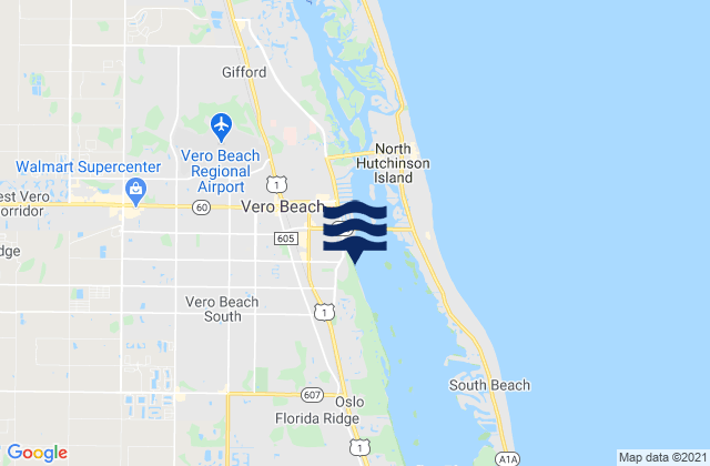 Mappa delle maree di Vero Beach South, United States