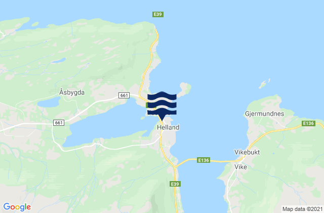 Mappa delle maree di Vestnes, Norway