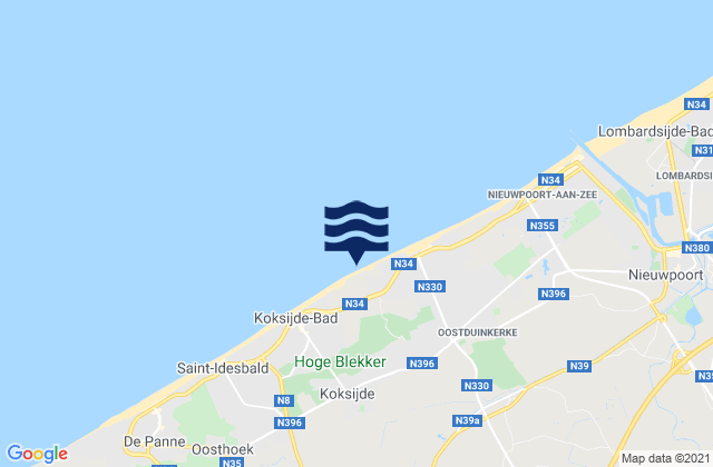 Mappa delle maree di Veurne, Belgium