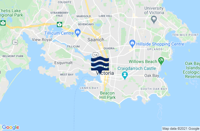 Mappa delle maree di Victoria, Canada