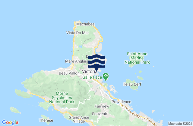 Mappa delle maree di Victoria, Seychelles