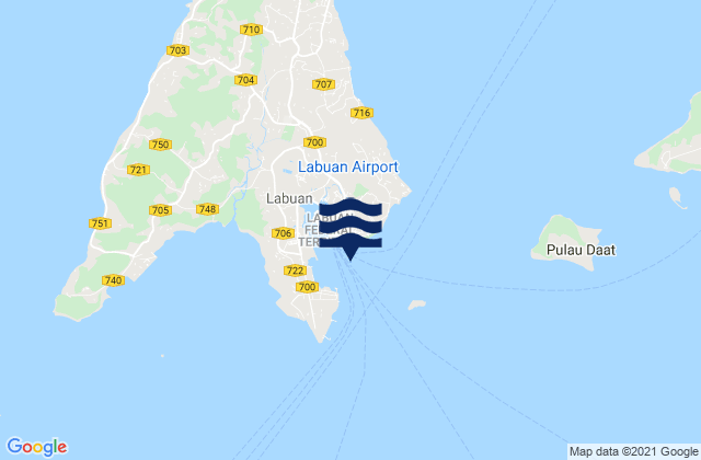Mappa delle maree di Victoria Harbor (Labuan Island), Malaysia