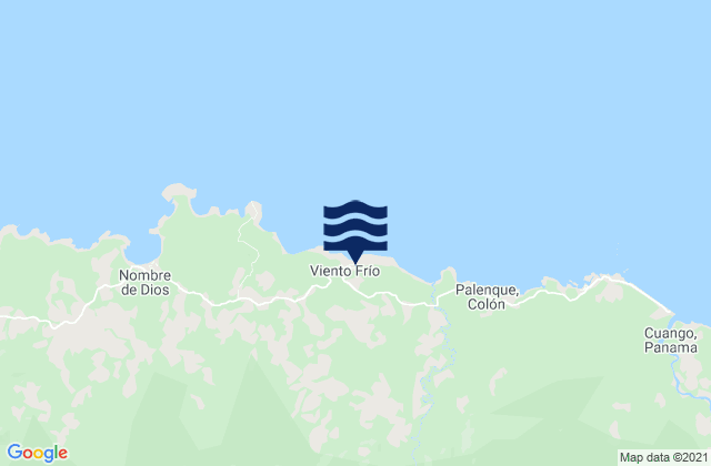 Mappa delle maree di Viento Frío, Panama