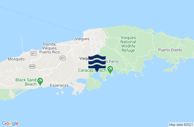 Mappa delle maree di Vieques Municipality, Puerto Rico