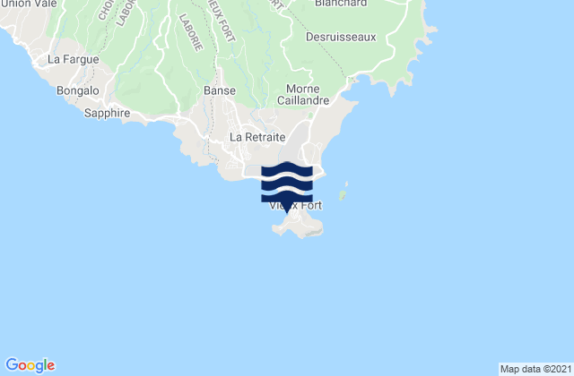 Mappa delle maree di Vieux Fort, Saint Lucia