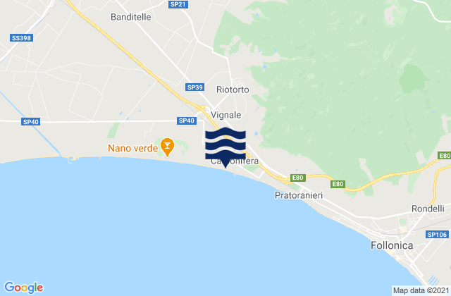 Mappa delle maree di Vignale Riotorto, Italy