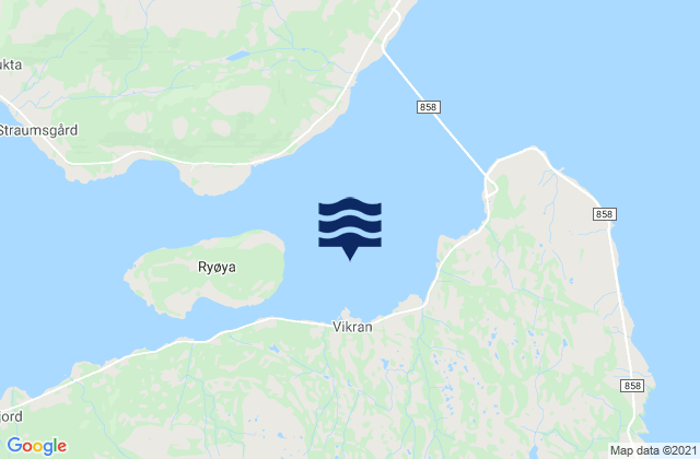 Mappa delle maree di Vikran, Norway