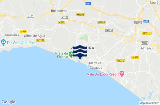 Mappa delle maree di Vilamoura, Portugal