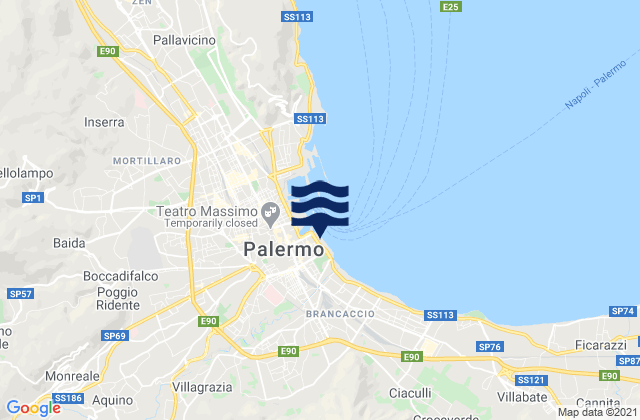Mappa delle maree di Villa Ciambra, Italy