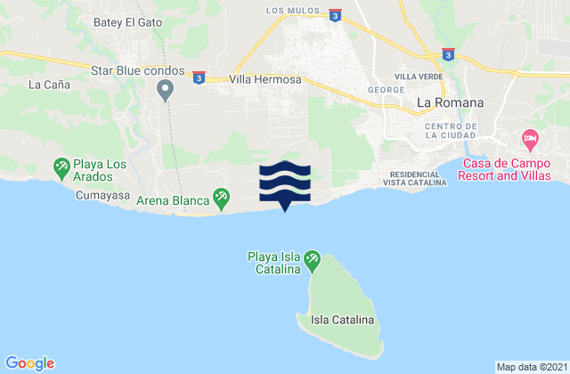 Mappa delle maree di Villa Hermosa, Dominican Republic