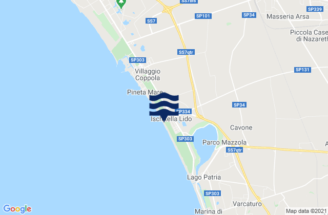 Mappa delle maree di Villa Literno, Italy