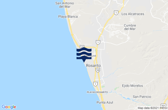 Mappa delle maree di Villa del Prado 2da Sección, Mexico