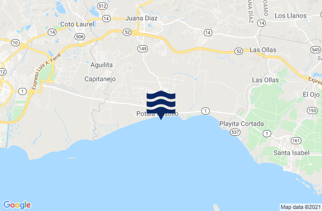 Mappa delle maree di Villalba Arriba Barrio, Puerto Rico