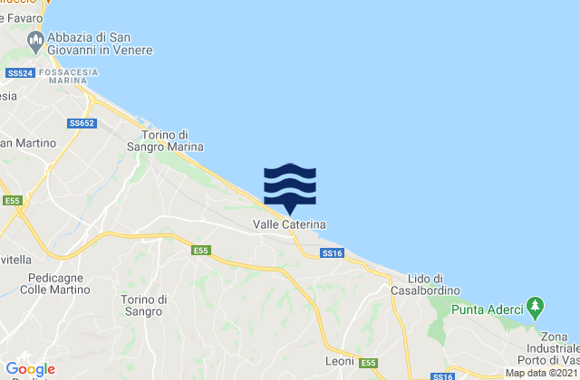 Mappa delle maree di Villalfonsina, Italy