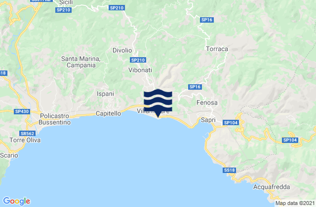 Mappa delle maree di Villammare, Italy