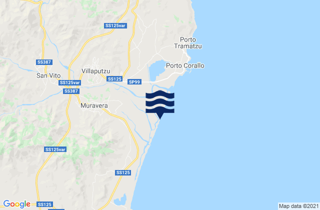 Mappa delle maree di Villaputzu, Italy