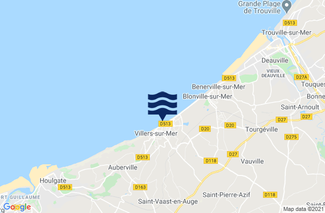 Mappa delle maree di Villers-sur-Mer, France