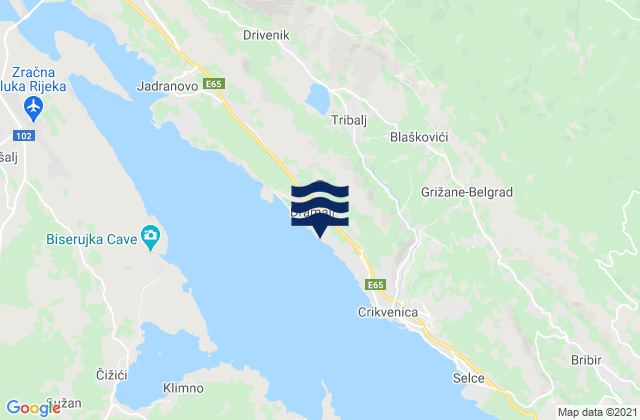 Mappa delle maree di Vinodolska općina, Croatia