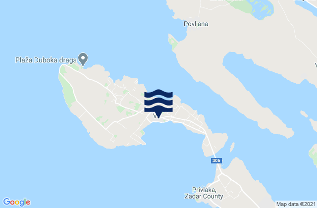 Mappa delle maree di Vir, Croatia