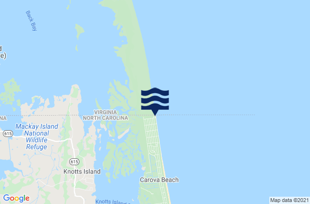 Mappa delle maree di Virginia Beach south end, United States