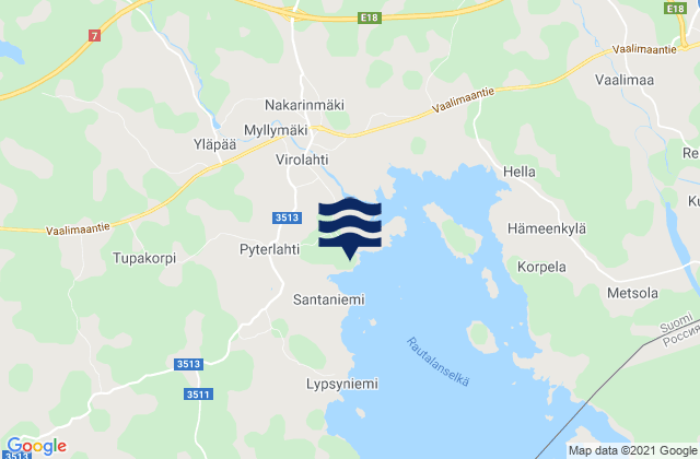 Mappa delle maree di Virojoki, Finland