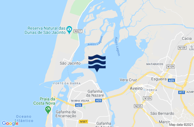 Mappa delle maree di Vista Alegre, Portugal