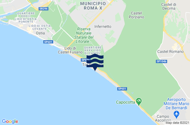 Mappa delle maree di Vitinia, Italy