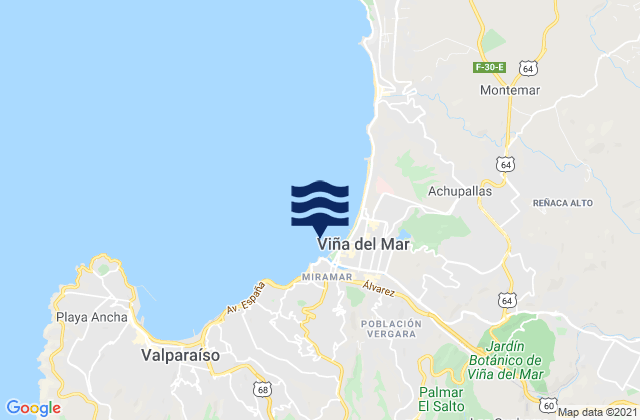 Mappa delle maree di Viña del Mar, Chile