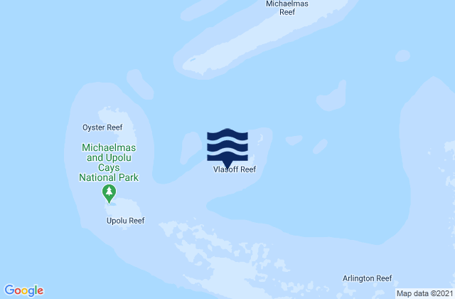 Mappa delle maree di Vlasoff Cay, Australia