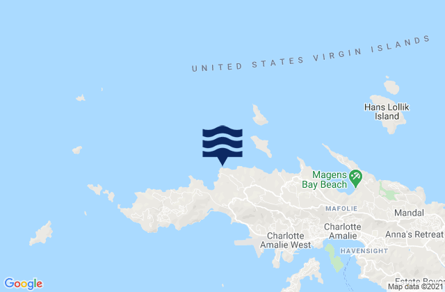 Mappa delle maree di Vluck Point, U.S. Virgin Islands