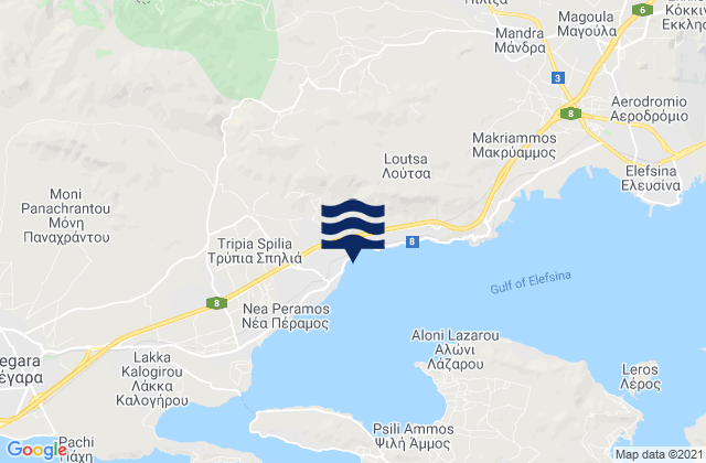 Mappa delle maree di Vlycháda, Greece