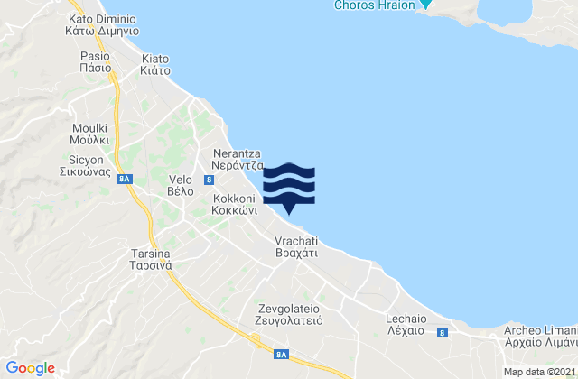 Mappa delle maree di Vokhaïkó, Greece
