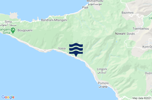 Mappa delle maree di Vouani, Comoros
