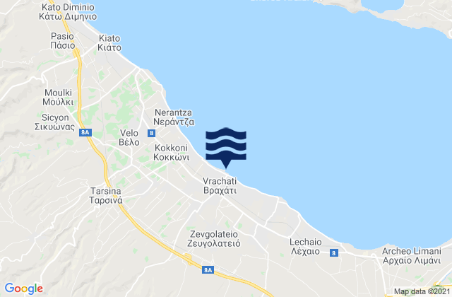 Mappa delle maree di Vrakháti, Greece