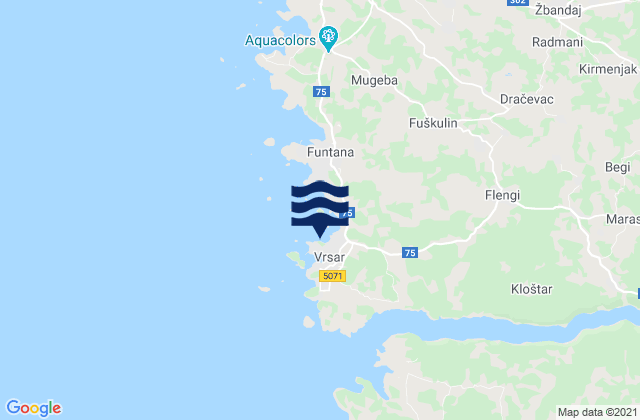 Mappa delle maree di Vrsar-Orsera, Croatia
