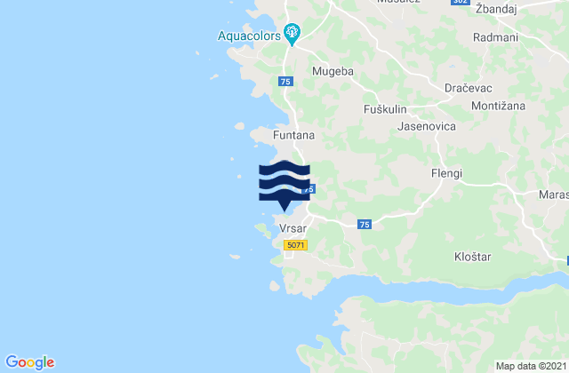 Mappa delle maree di Vrsar, Croatia