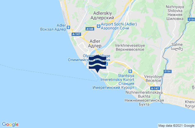 Mappa delle maree di Vysokoye, Russia
