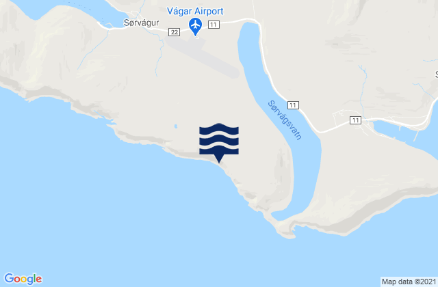 Mappa delle maree di Vága Sýsla, Faroe Islands