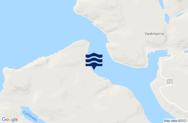 Mappa delle maree di Vágar, Faroe Islands