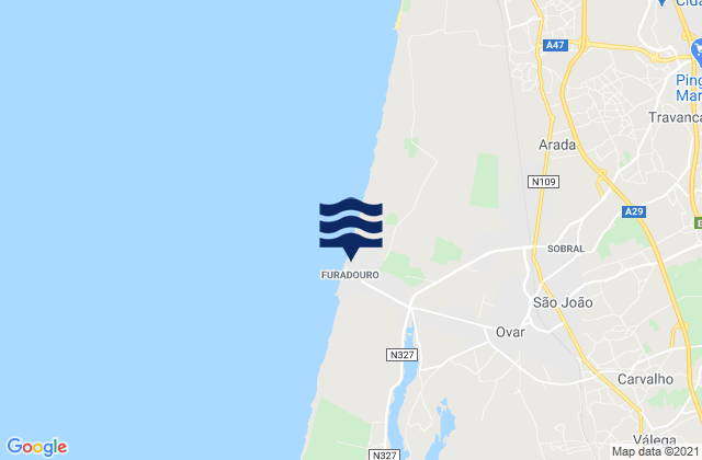 Mappa delle maree di Válega, Portugal