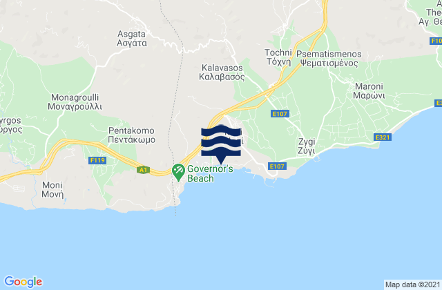 Mappa delle maree di Vávla, Cyprus