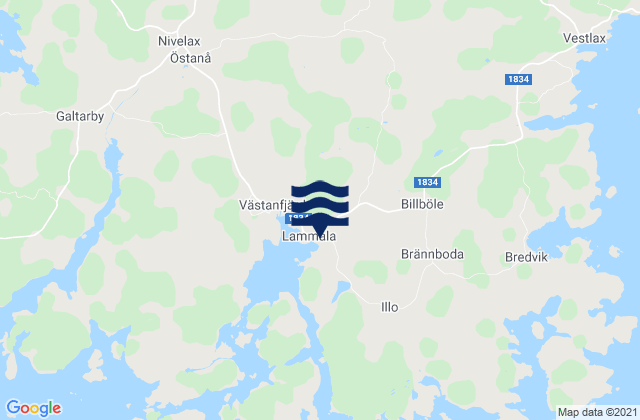 Mappa delle maree di Västanfjärd, Finland