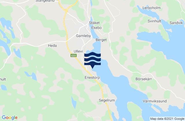 Mappa delle maree di Västerviks Kommun, Sweden
