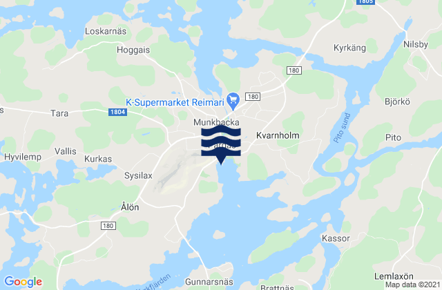 Mappa delle maree di Väståboland, Finland