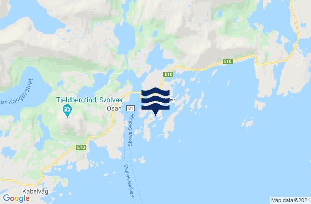 Mappa delle maree di Vågan, Norway