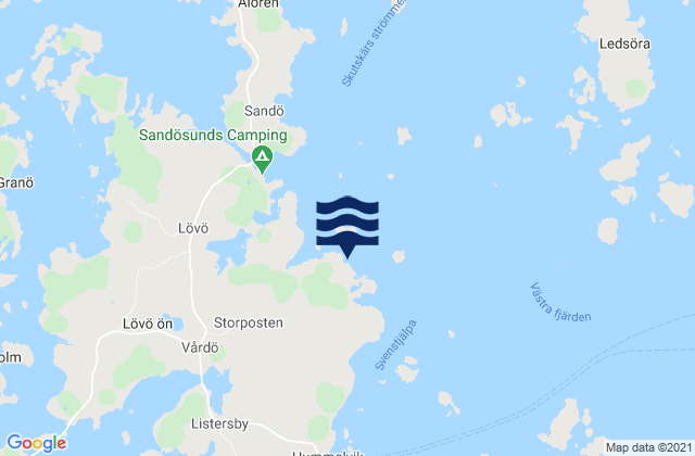 Mappa delle maree di Vårdö, Aland Islands