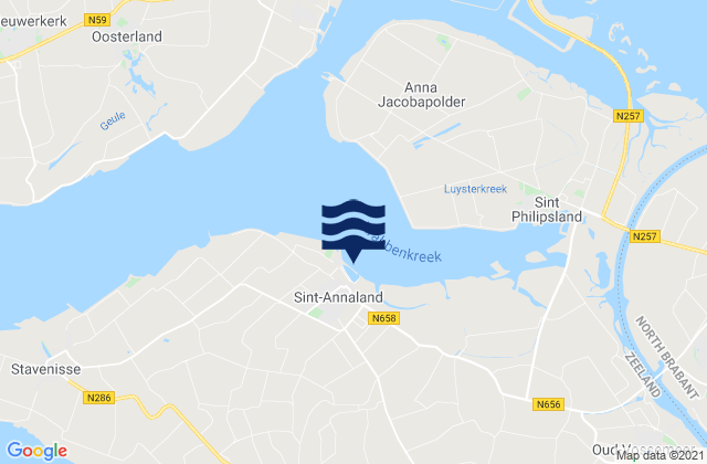 Mappa delle maree di W.s.v. St. Annaland, Netherlands