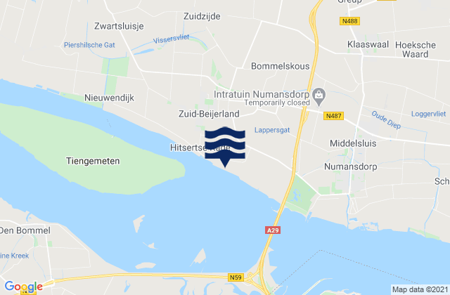 Mappa delle maree di Waalhaven, Netherlands